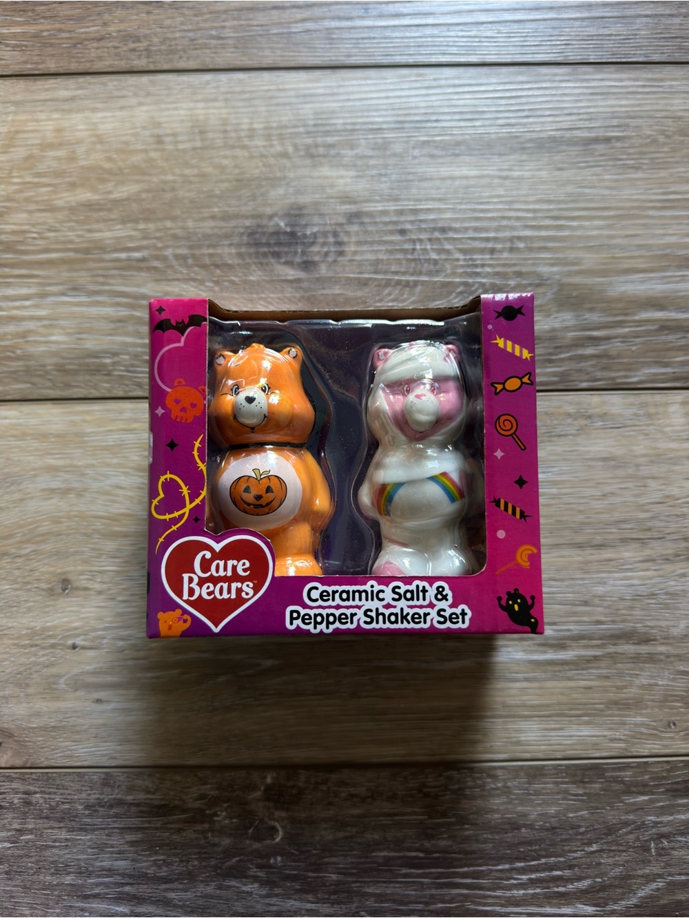 Care Bears Ceramic Bear Salt & Pepper Shaker Set 2pc Refillable Hand Painted